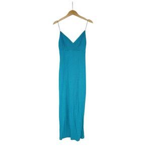 A Fortiori Maurice’s Y2K Open Back Prom Dress Evening Gown Turquoise Sparkle M